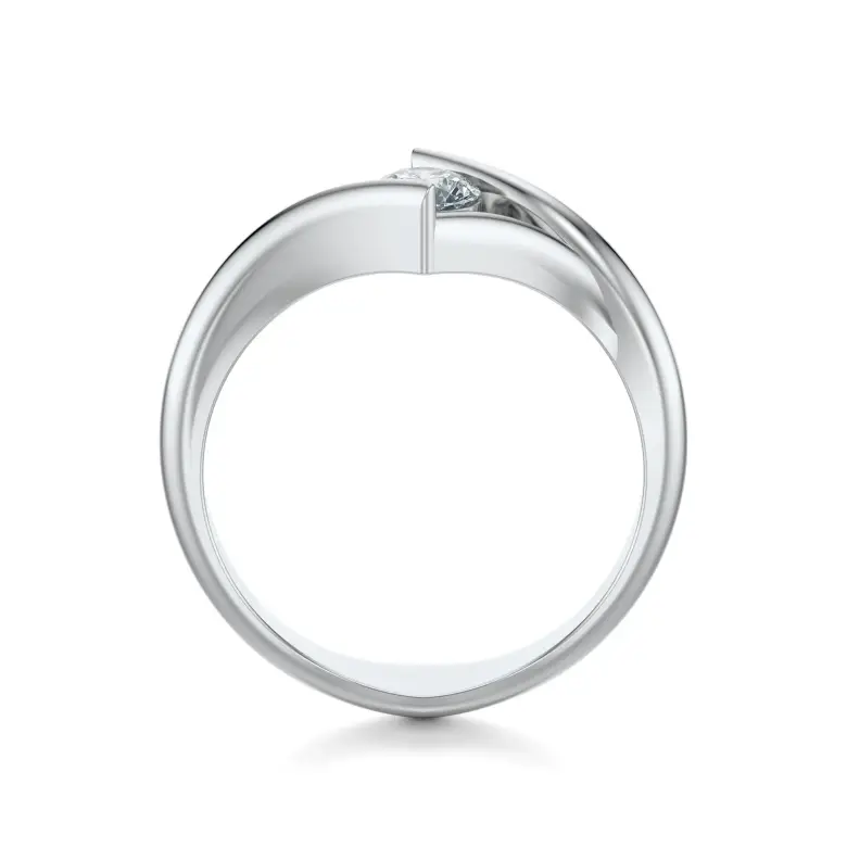 Pierścionek z białego złota z diamentem AJPZ_105